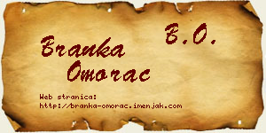 Branka Omorac vizit kartica